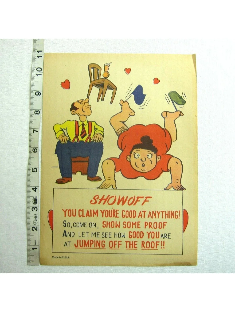 Vintage Vinegar Valentine Showoff Penny Dreadful Sarcasm Insult Poem Ephemera